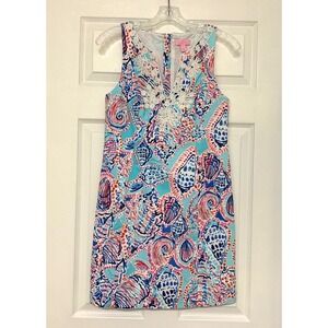 Lilly Pulitzer Gabby Shift Dress sz 4 Shell Me About It Seashells